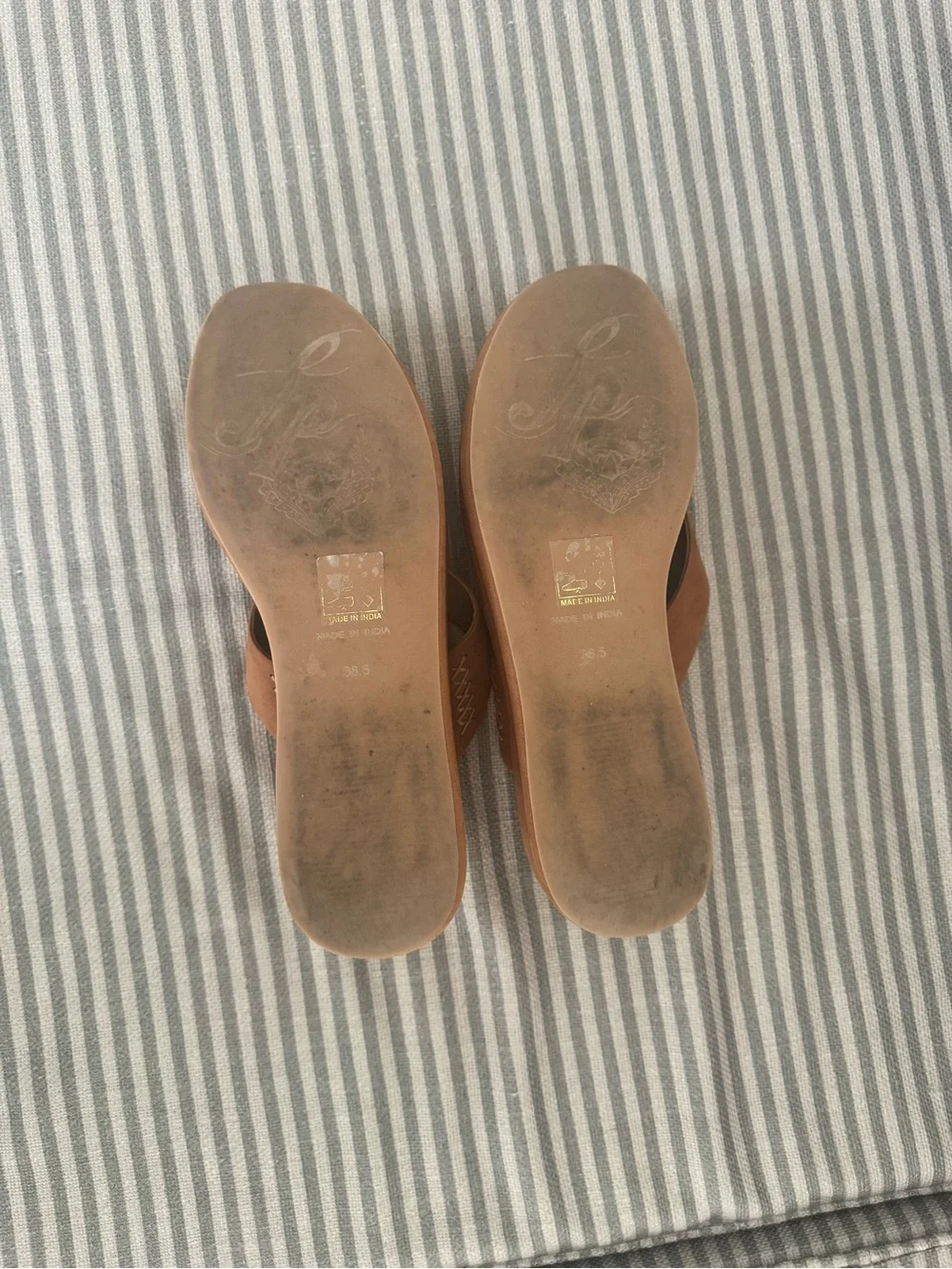 Free People Brown Platform Thong Sandals